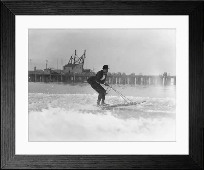 Framed Print : Elegant man waterskiing Framed Print : Elegant man waterskiing