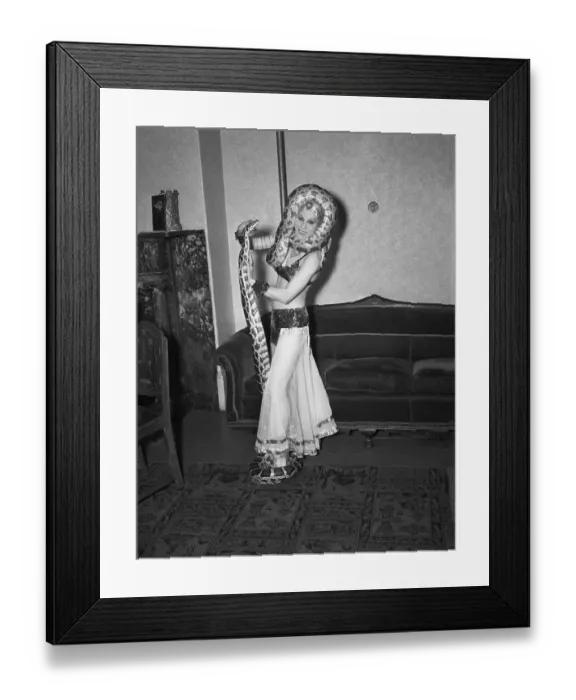 Framed Print : Young woman dancing with snakes Framed Print : Young woman dancing with snakes
