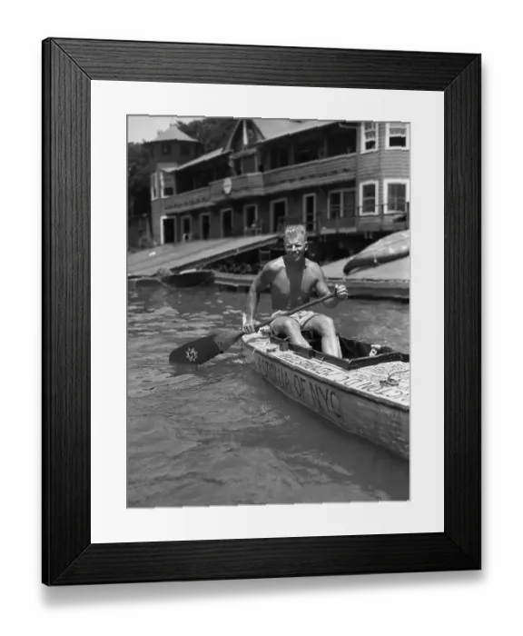 Framed Print : Portrait of young man kayaking Framed Print : Portrait of young man kayaking