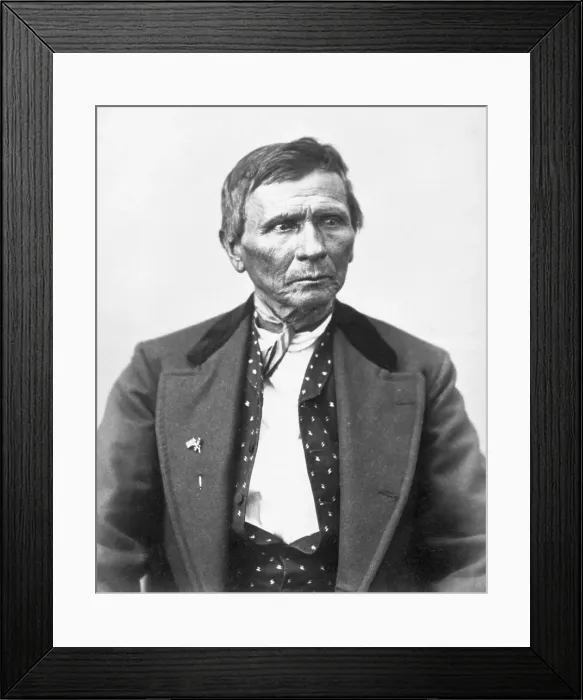 Framed Print : Portrait of Native American, Black Beaver