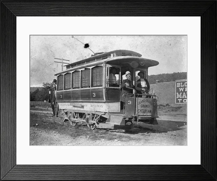 Framed Print : Early Electric Railroad Car Framed Print : Early Electric Railroad Car