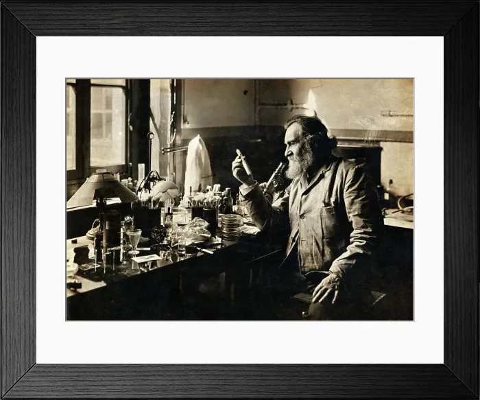 Framed Print : Russian Bacteriologist in Lab Framed Print : Russian Bacteriologist in Lab