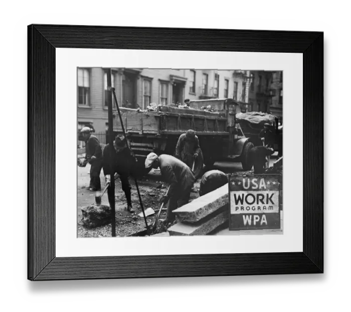 Framed Print : Wpa Program Workers Widening Streets Framed Print : Wpa Program Workers Widening Streets