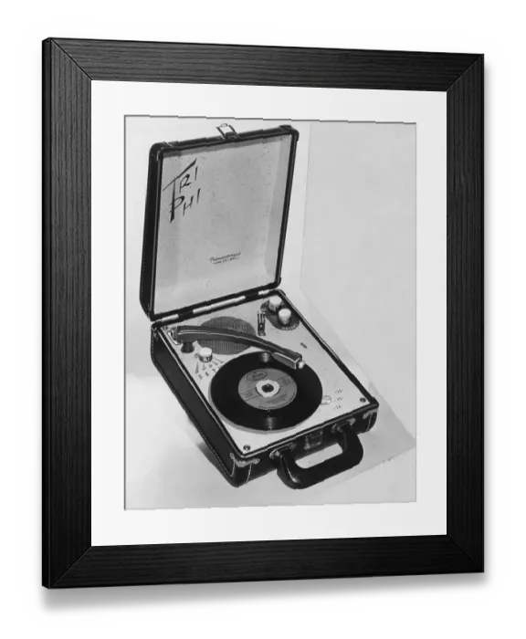 Framed Print : Tri Phi Gramophone Showing Record Framed Print : Tri Phi Gramophone Showing Record