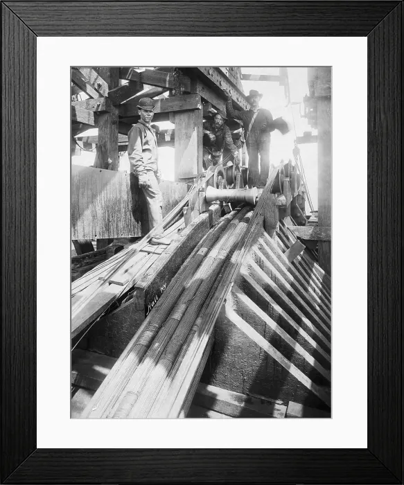 Framed Print : Workers On Brooklyn Bridge Construction