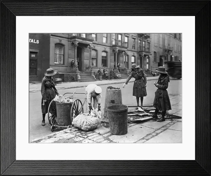 Framed Print : Girl Scouts Cleaning New York Street Framed Print : Girl Scouts Cleaning New York Street