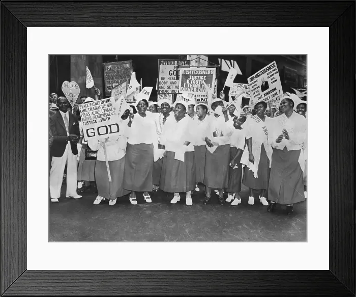 Framed Print : Harlem Woman In Father Divine Parade Framed Print : Harlem Woman In Father Divine Parade