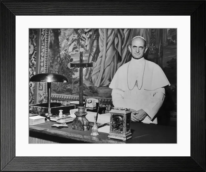 Framed Print : Pope Paul VI In His Office At Vatican Framed Print : Pope Paul VI In His Office At Vatican