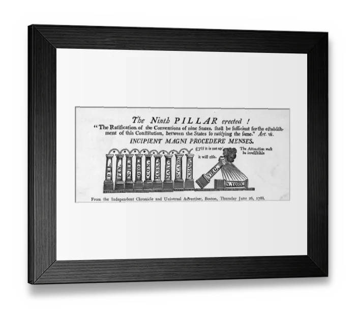 Framed Print : Cartoon Of Nine States Ratified Framed Print : Cartoon Of Nine States Ratified