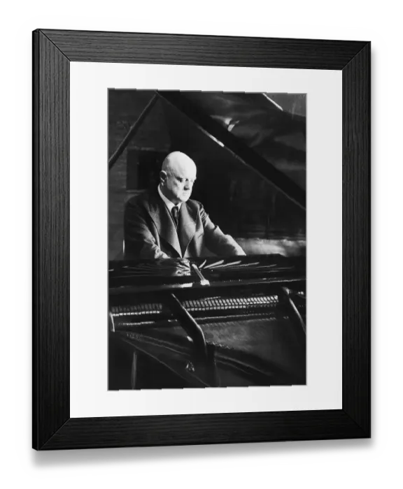 Framed Print : Composer Jean Sibelius At The Piano