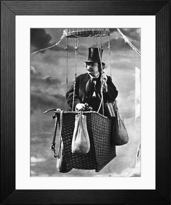Framed Print : Photographer Nadar in the Gondola of His Balloon Framed Print : Photographer Nadar in the Gondola of His Balloon