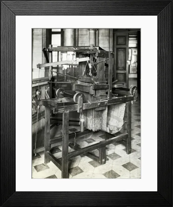 Framed Print : Model Of Loom; Using Punchcards Framed Print : Model Of Loom; Using Punchcards