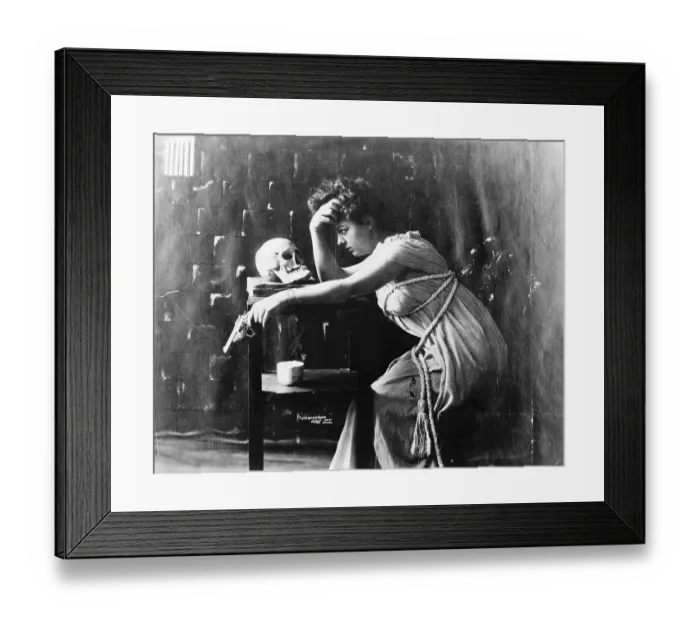 Framed Print : Woman Holding Gun, Contemplating Suicide Framed Print : Woman Holding Gun, Contemplating Suicide