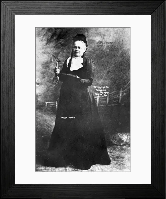 Framed Print : Carrie Nation With Bible And Hatchet Framed Print : Carrie Nation With Bible And Hatchet