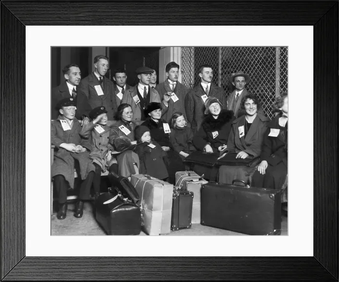Framed Print : Immigrants Waiting for Train Framed Print : Immigrants Waiting for Train