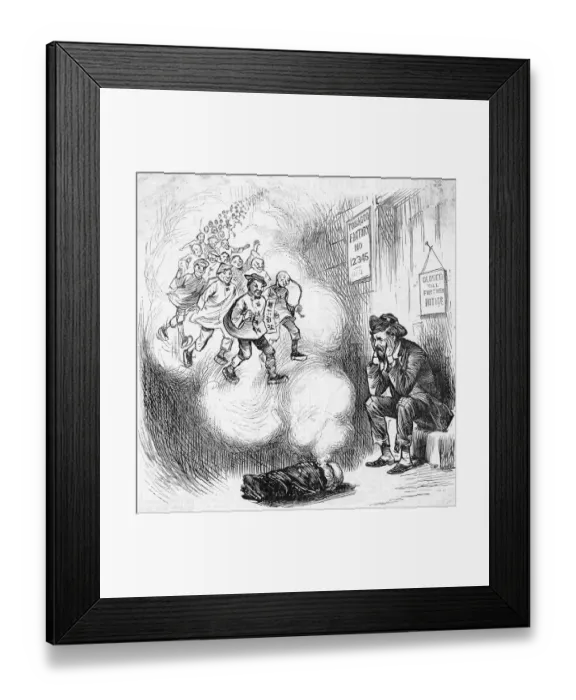 Framed Print : Cartoon Warning Against Chinese Labor Framed Print : Cartoon Warning Against Chinese Labor