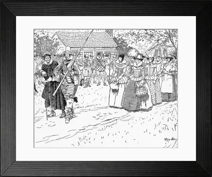 Framed Print : Arrival Of First Women In Jamestown