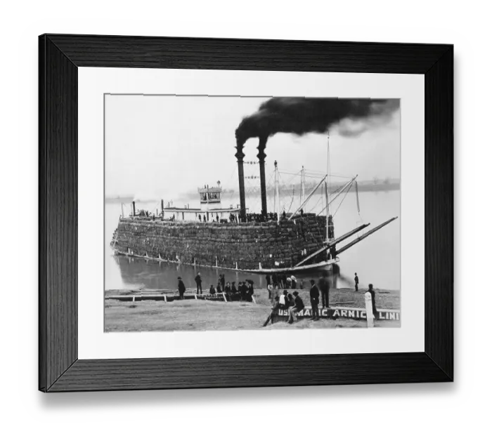 Framed Print : Mississippi Steamboat In Active Form Framed Print : Mississippi Steamboat In Active Form