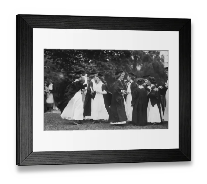 Framed Print : Women Graduates Exiting After Ceremony Framed Print : Women Graduates Exiting After Ceremony