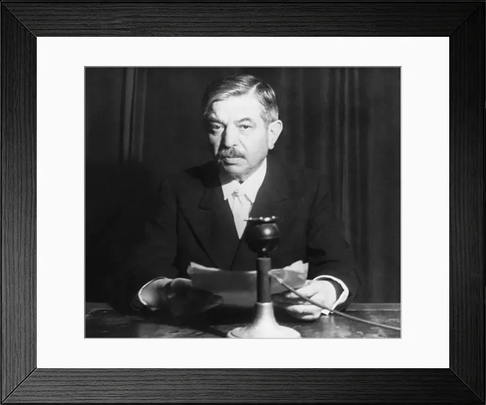 Framed Print : Pierre Laval Seated At Desk