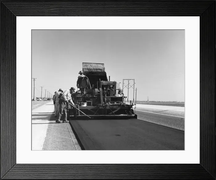 Framed Print : Road Being Resurfaced; Hot Asphalt Mix Framed Print : Road Being Resurfaced; Hot Asphalt Mix