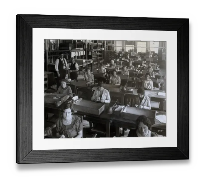 Framed Print : Women Working in Tie Factory in 1920s Framed Print : Women Working in Tie Factory in 1920s