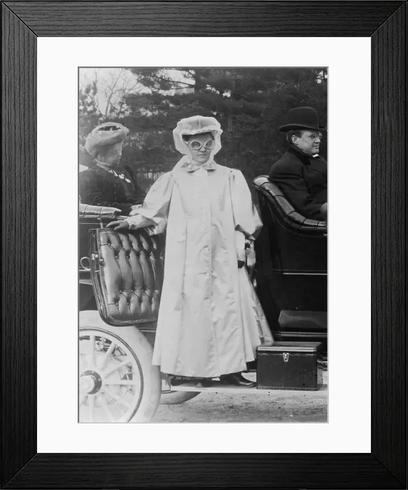 Framed Print : Woman Heavily Dressed In Duster Framed Print : Woman Heavily Dressed In Duster