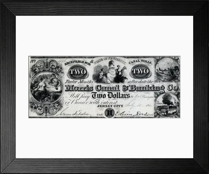 Framed Print : Canal Money Issued By New Jersey Framed Print : Canal Money Issued By New Jersey