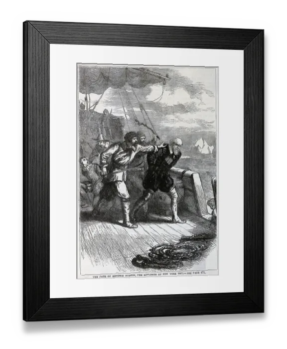 Framed Print : Henry Hudson Being Sent Off Of Ship Framed Print : Henry Hudson Being Sent Off Of Ship