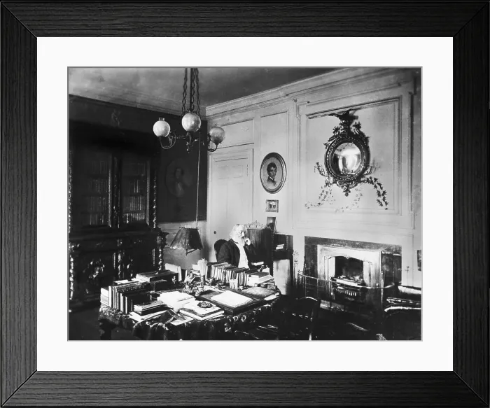 Framed Print : Henry Wadsworth Longfellow In His Study Framed Print : Henry Wadsworth Longfellow In His Study
