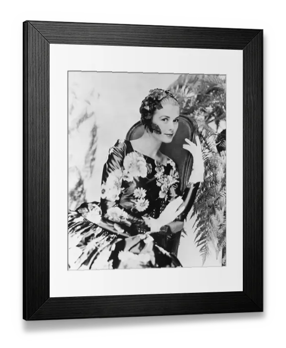 Framed Print : Grace Kelly Wearing Floral Dress Framed Print : Grace Kelly Wearing Floral Dress