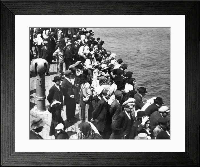 Framed Print : Steerage Deck of S.S. Hamburg in New York Harbor Framed Print : Steerage Deck of S.S. Hamburg in New York Harbor