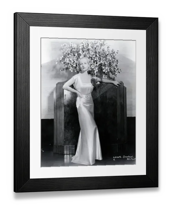 Framed Print : Carole Lombard In Gold Dress; Fulllength Framed Print : Carole Lombard In Gold Dress; Fulllength