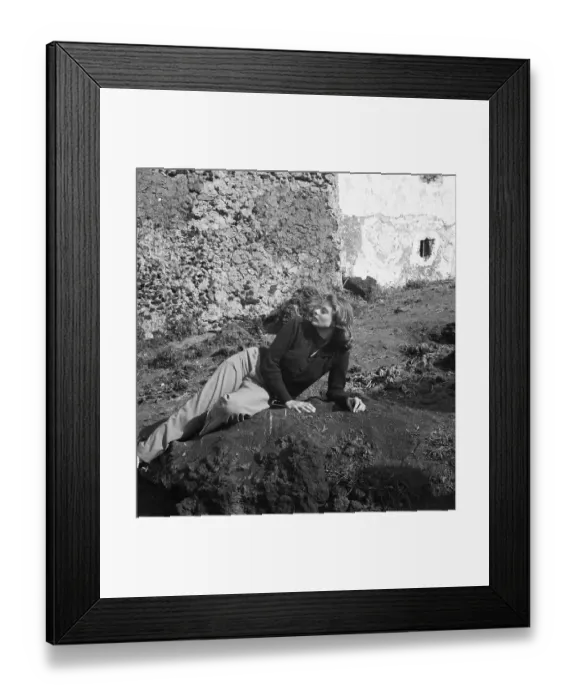 Framed Print : Ingrid Bergman Lying On Hillside In Sun