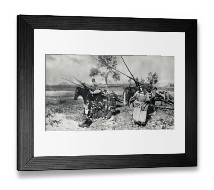 Framed Print : Blackfoot Indian Family Migrating Framed Print : Blackfoot Indian Family Migrating