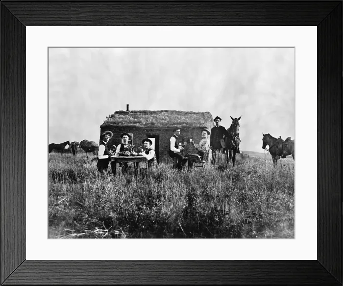 Framed Print : Sod House Settlers Nebraska 1880'S Framed Print : Sod House Settlers Nebraska 1880'S