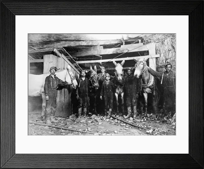 Framed Print : Boys Working In Coal Mine Framed Print : Boys Working In Coal Mine