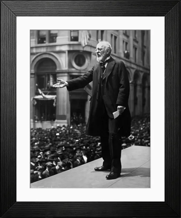 Framed Print : Oscar Strauss Speaking On Elevated Platf Framed Print : Oscar Strauss Speaking On Elevated Platf