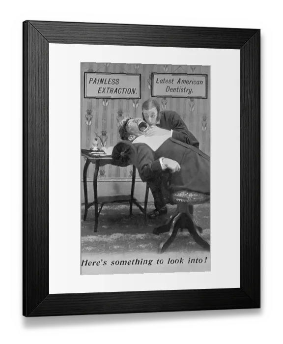 Framed Print : Cartoon On Painless Extraction;Dentistry Framed Print : Cartoon On Painless Extraction;Dentistry