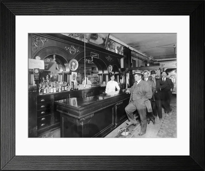 Framed Print : Barroom Of The 1900'S