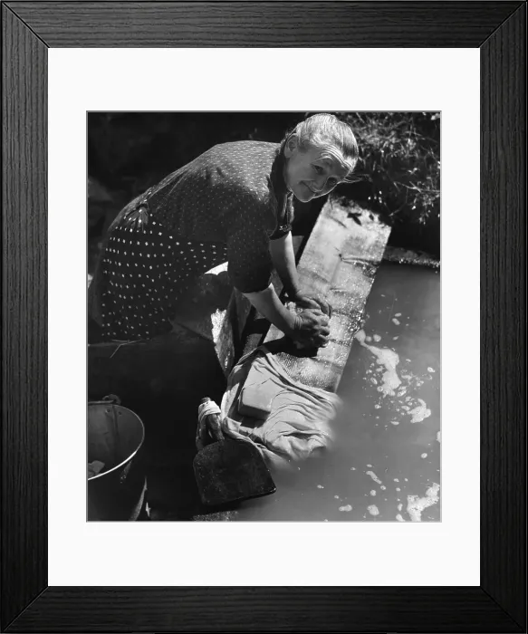 Framed Print : French Peasant Woman Doing Her Laundry Framed Print : French Peasant Woman Doing Her Laundry