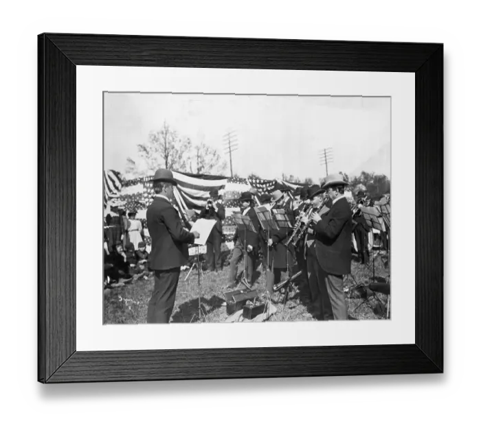 Framed Print : American Small Town Band Celebrating Framed Print : American Small Town Band Celebrating