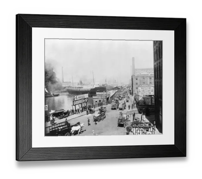 Framed Print : Horse Cart Traffic At Goodrich Docks Framed Print : Horse Cart Traffic At Goodrich Docks