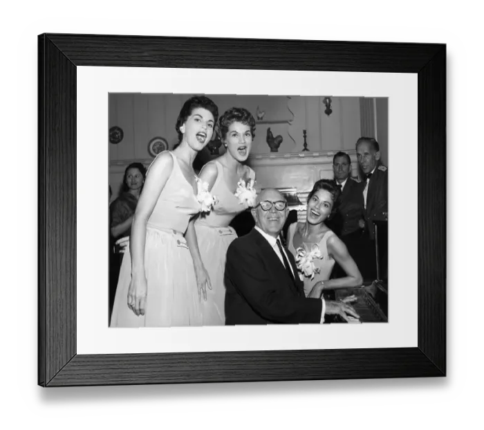 Framed Print : Mcguire Sisters With Jimmy Mchugh Framed Print : Mcguire Sisters With Jimmy Mchugh