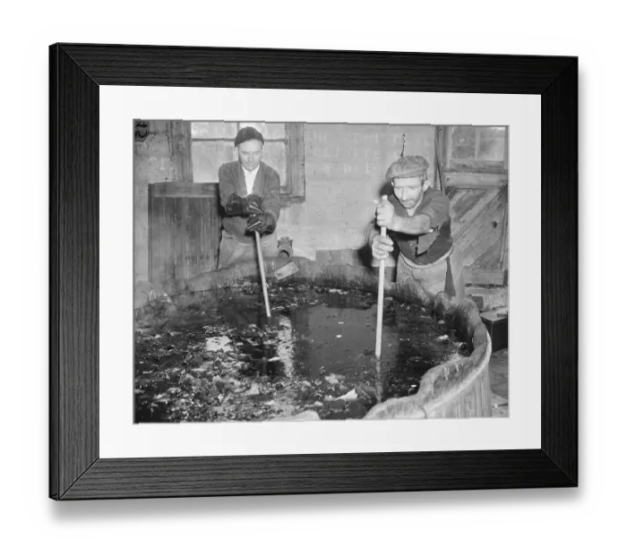 Framed Print : Men Stirring A Pot Of Sulphuric Acid Framed Print : Men Stirring A Pot Of Sulphuric Acid