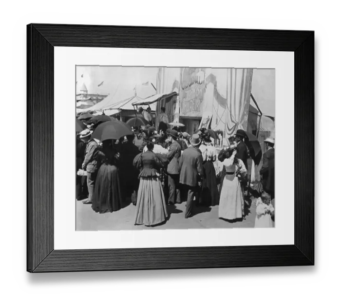 Framed Print : Coney Island Barker Calling For Costumer Framed Print : Coney Island Barker Calling For Costumer