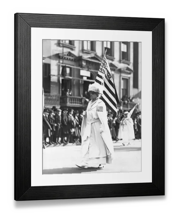 Framed Print : Suffragist Carrie Chapman Catt in a Parade Framed Print : Suffragist Carrie Chapman Catt in a Parade