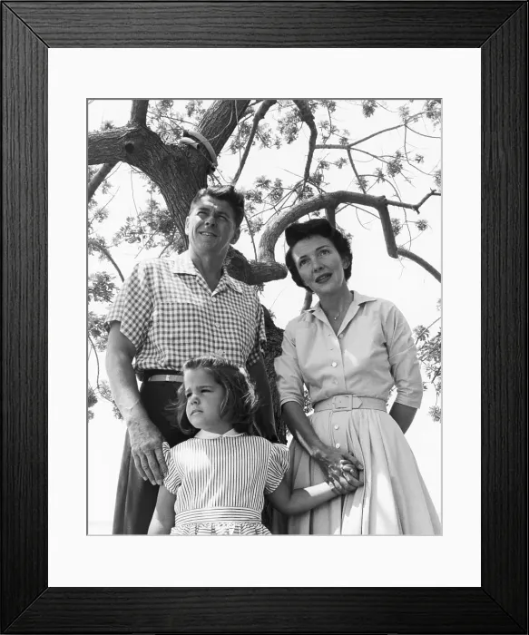 Framed Print : The Reagan Family Behind Tree Framed Print : The Reagan Family Behind Tree