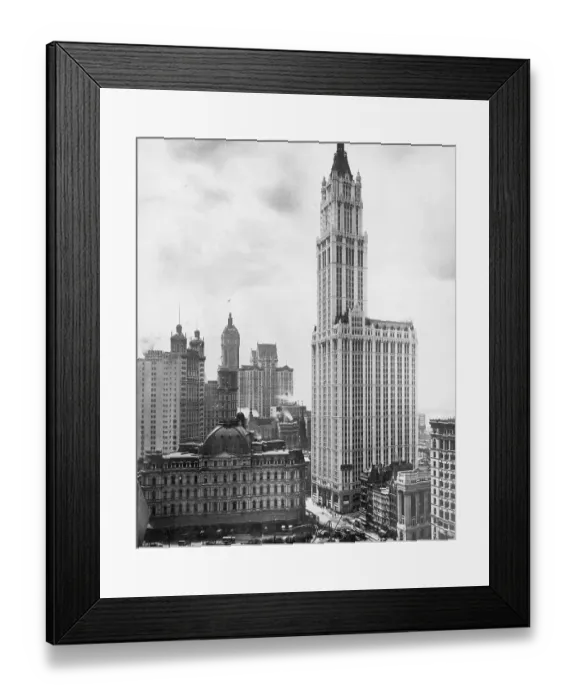 Framed Print : Side View of Woolworth Building in New York Framed Print : Side View of Woolworth Building in New York