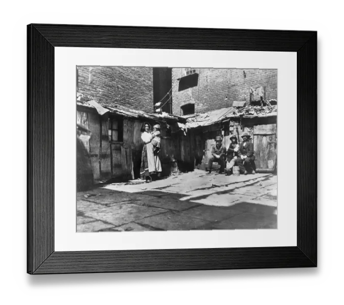 Framed Print : Small Group Of Poor In Lower East Side Framed Print : Small Group Of Poor In Lower East Side